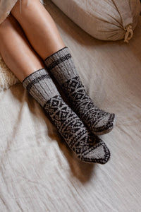 Bed Socks - Handspun Wool - Grey