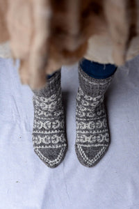 Boot Socks - Handspun Wool - Grey