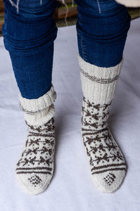 Boot Socks - Handspun Wool - Off-White