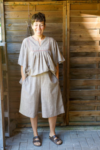 Bib Smock - Handwoven - Seed Pod Brown