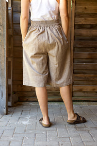 Boat Cropped Pant - Handwoven - Seed Pod Brown