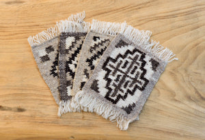Coaster set-Handwoven wool-light multi diamond-OOAK