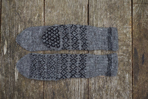 Boot Socks - Handspun Wool - Grey