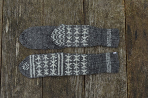 Boot Socks - Handspun Wool - Grey