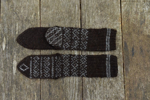 Boot Socks - Handspun Wool - Brown