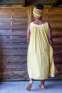 Float Dress - Handwoven Kala Cotton - Mustard