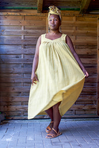 Float Dress - Handwoven Kala Cotton - Mustard