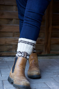 Boot Socks - Handspun Wool - Off-White