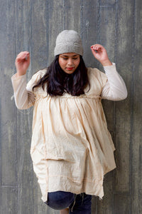Braid Beanie - Handspun Wool - Grey/Grey