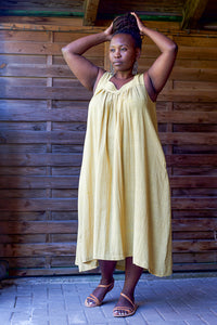 Float Dress - Handwoven Kala Cotton - Mustard
