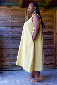 Float Dress - Handwoven Kala Cotton - Mustard