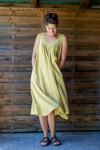 Float Dress - Handwoven Kala Cotton - Mustard
