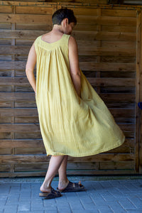 Float Dress - Handwoven Kala Cotton - Mustard