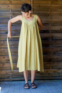 Float Dress - Handwoven Kala Cotton - Mustard