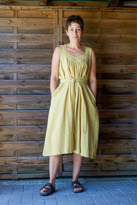 Float Dress - Handwoven Kala Cotton - Mustard