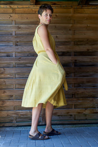 Float Dress - Handwoven Kala Cotton - Mustard
