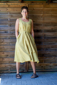 Float Dress - Handwoven Kala Cotton - Mustard