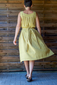 Float Dress - Handwoven Kala Cotton - Mustard