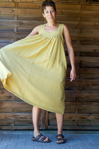 Float Dress - Handwoven Kala Cotton - Mustard