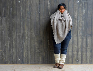Diamond Cable Legwarmers - Handspun Wool - Off-White