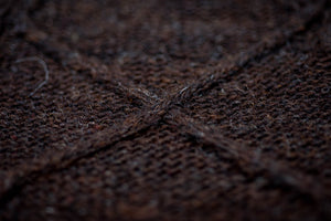 Diamond Cable Legwarmers - Handspun Wool - Dark Brown