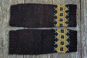 Geometric Leg Warmers - Browns - Naturally Dyed - Selection 2