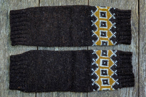 Geometric Leg Warmers - Browns - Naturally Dyed - Selection 3