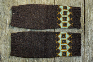 Geometric Leg Warmers - Browns - Naturally Dyed - Selection 2