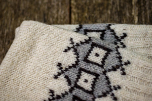 Geometric Leg Warmers - Whites -  Naturally Dyed - Selection 1