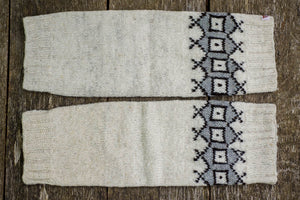 Geometric Leg Warmers - Whites -  Naturally Dyed - Selection 1