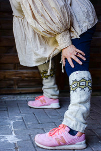 Geometric Leg Warmers - Whites - Naturally Dyed - Selection 2