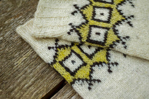 Geometric Leg Warmers - Whites - Naturally Dyed - Selection 2