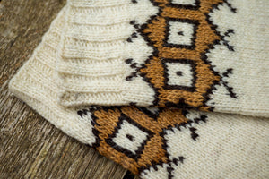 Geometric Leg Warmers - Whites - Naturally Dyed - Selection 2