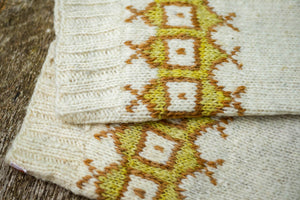 Geometric Leg Warmers - Whites - Naturally Dyed - Selection 3