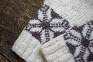 Star Legwarmers - Handspun Wool - Off-White/Grey