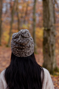 NEW!!! Diamond Cable Slouch Hat - Handspun Wool - Marled Brown