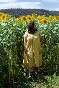 Float Dress - Handwoven Kala Cotton - Mustard
