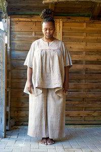 Bib Smock - Handwoven - Seed Pod Brown