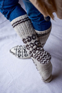Boot Socks - Handspun Wool - Off-White