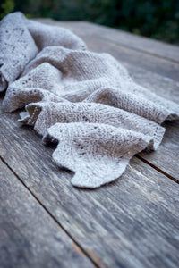 Triangle Shawl - Handspun Wool - Grey