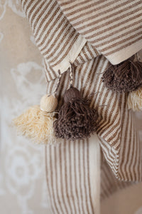 WomenWeave Shawl - Handwoven Organic Cotton - Naturally Dyed - Cutch Stripe