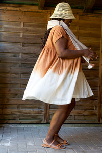 WomenWeave Shawl - Handwoven Organic Cotton - Naturally Dyed - Cutch Stripe